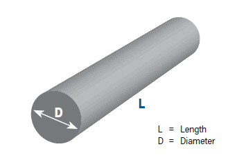 2 1/4" Diameter Steel Round Bar 12" Length